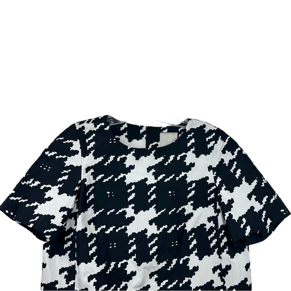 Weekend Max Mara, New Life Houndstooth Short-Sleeve Blouse Black/White Size 6 US - Picture 10 of 15